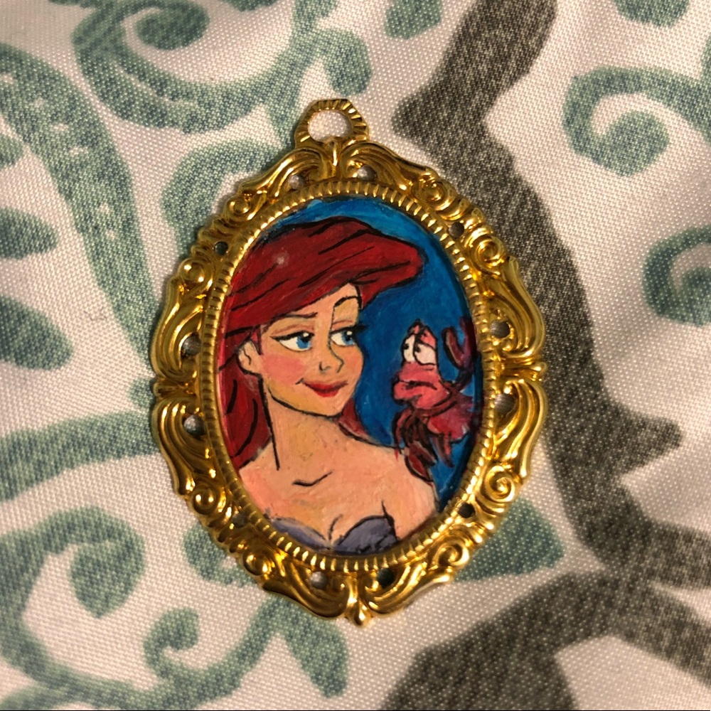 Ariel hand made mini paint on charm